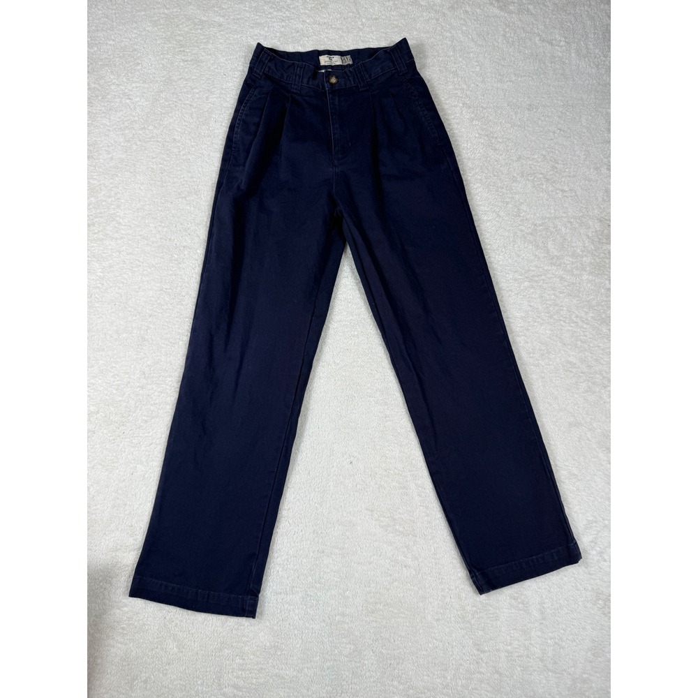 Gap Easy Fit‎ Chinos Boys 10 Slim Navy Blue 90's Y2K Pleated Relaxed Leg Pants
